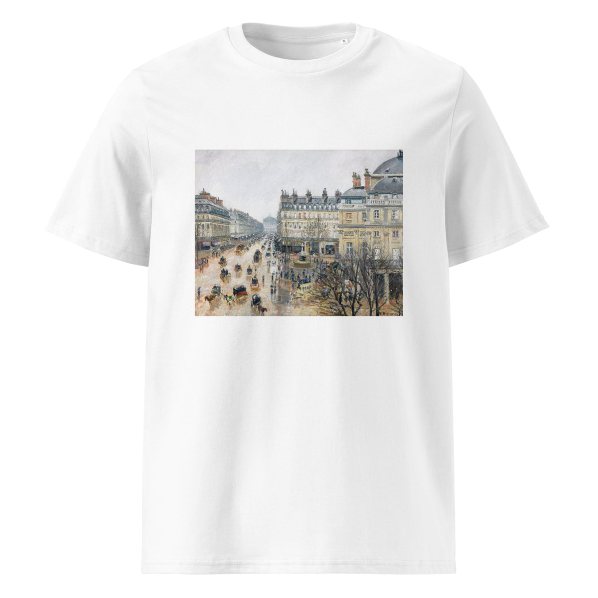 White T-shirt French Theater Square Paris Painting In High Resolution Premium