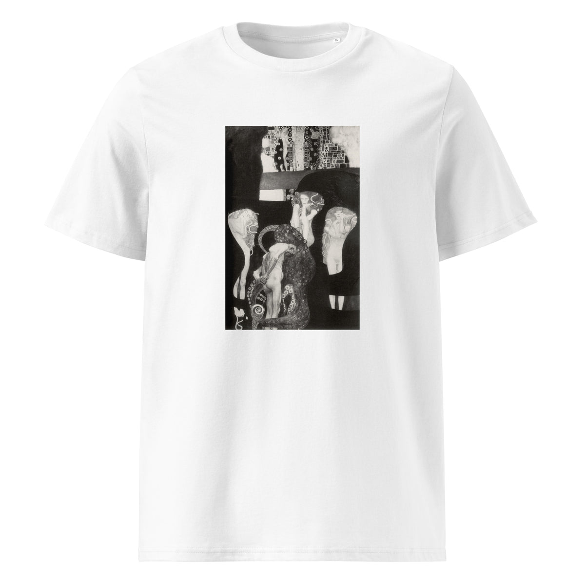 White T-shirt Gustav Klimt Jurisprudence Famous Painting Premium