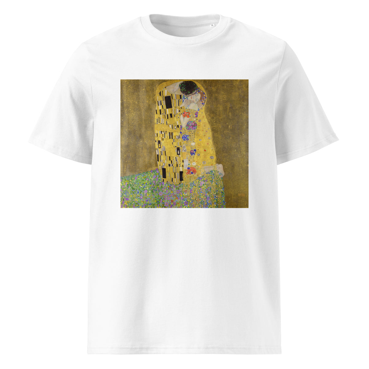 White T-shirt Gustav Klimt The Kiss Famous Painting Premium