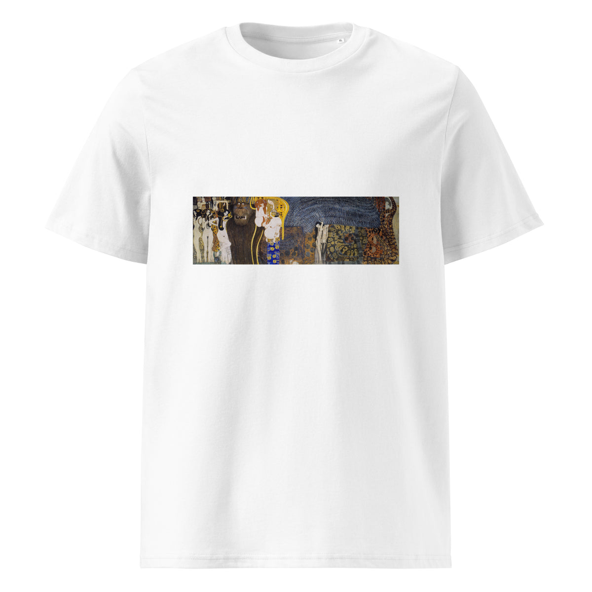 White T-shirt Gustav Klimt The Hostile Powers Famous Painting Premium