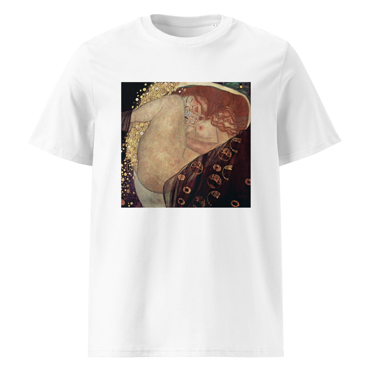 White T-shirt Gustav Klimt Danae Famous Painting Premium