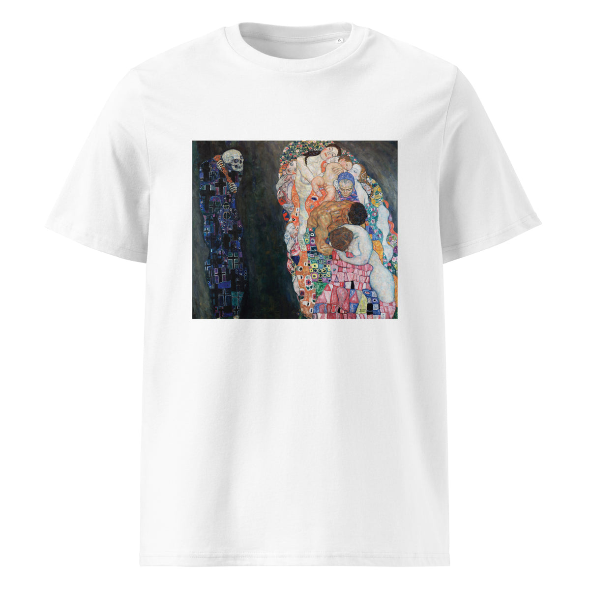 White T-shirt Gustav Klimt Death And Life Famous Painting Premium