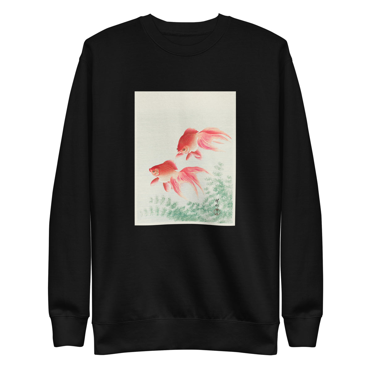 Black Sweater Two Veil Goldfish - Ohara Koson 1926 Signature