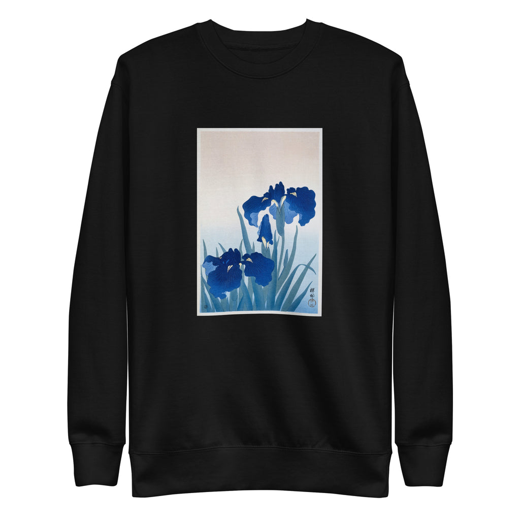 Black Sweater Iris Flowers - Ohara Koson 1925 Signature
