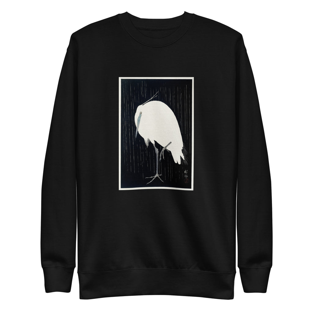 Black Sweater Egret In The Rain - Ohara Koson 1925 Signature