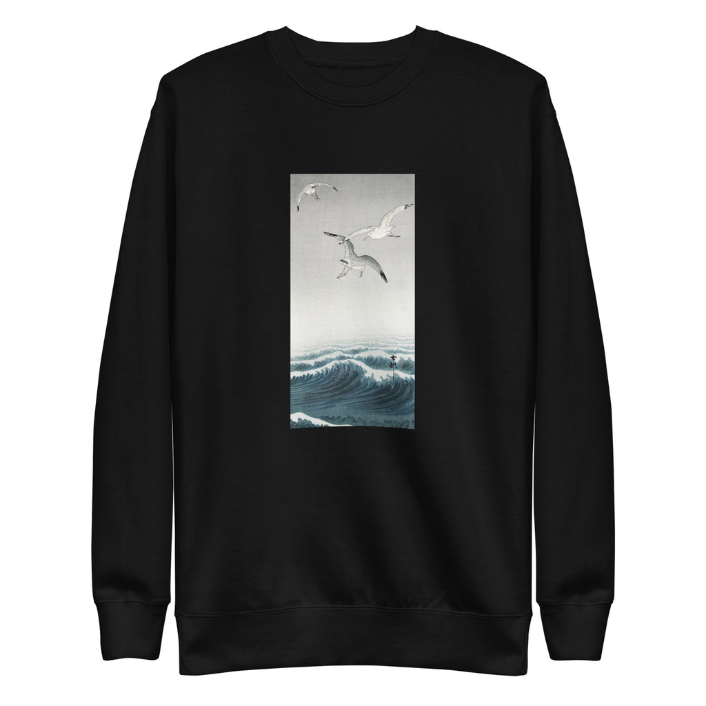 Black Sweater Three Seagulls - Ohara Koson 1900 Signature