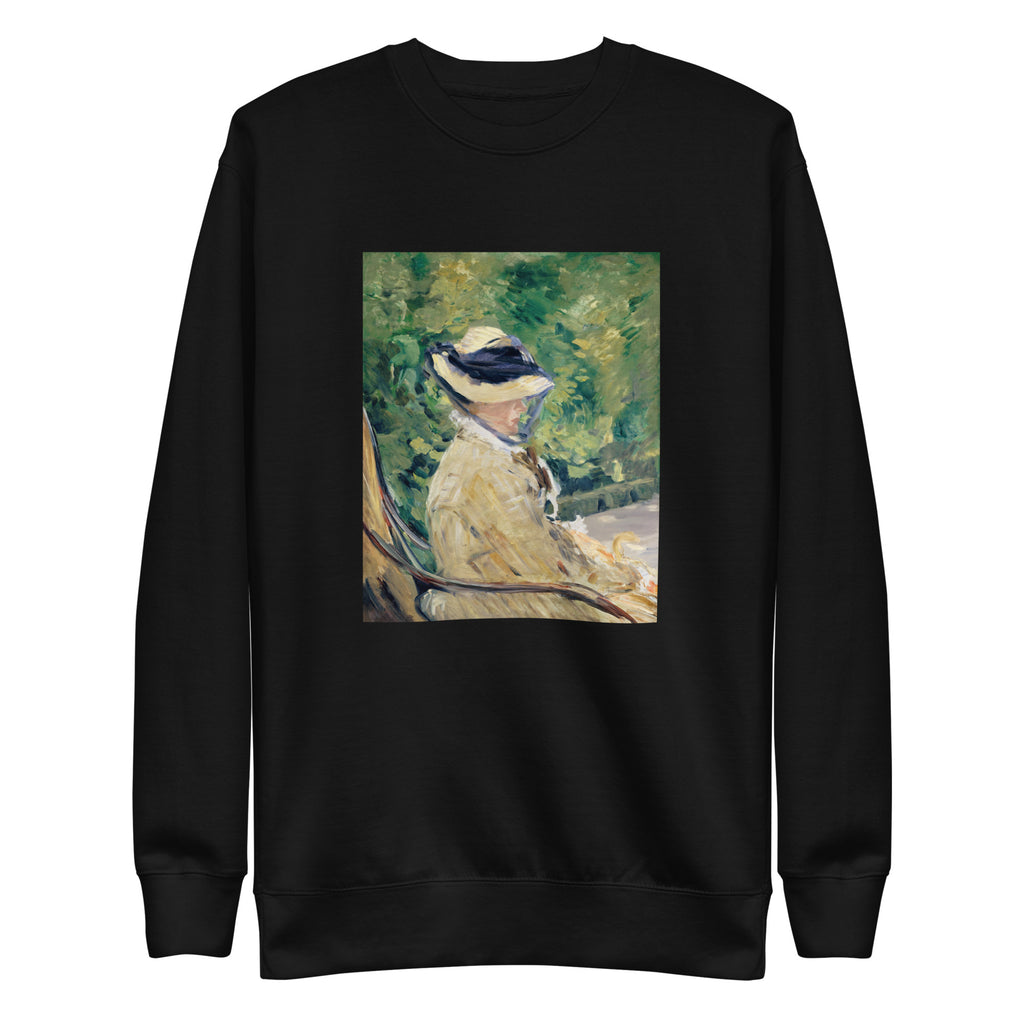 Black Sweater Madame Manet Suzanne Leenhoff 1830 1906 At Bellevue Painting In High Resolution Signature