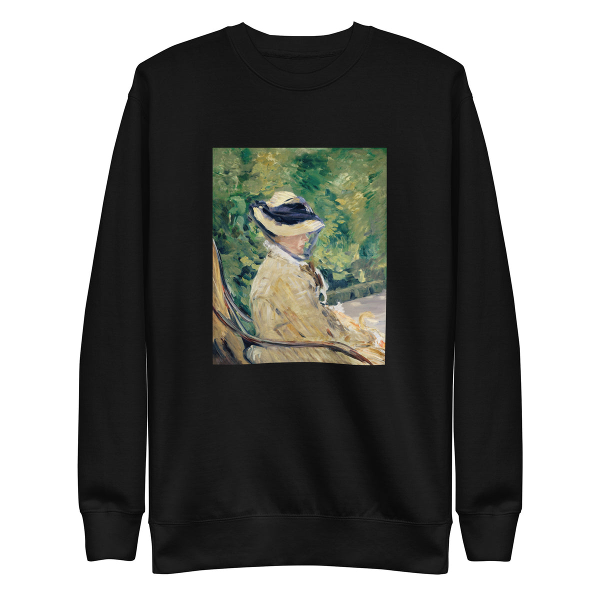Black Sweater Madame Manet Suzanne Leenhoff 1830 1906 At Bellevue Painting In High Resolution Signature