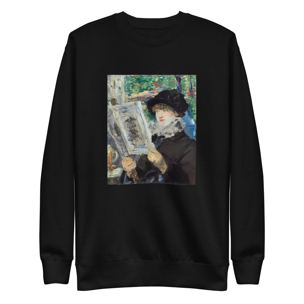 Black Sweater Woman Reading Painting In High Resolution Signature