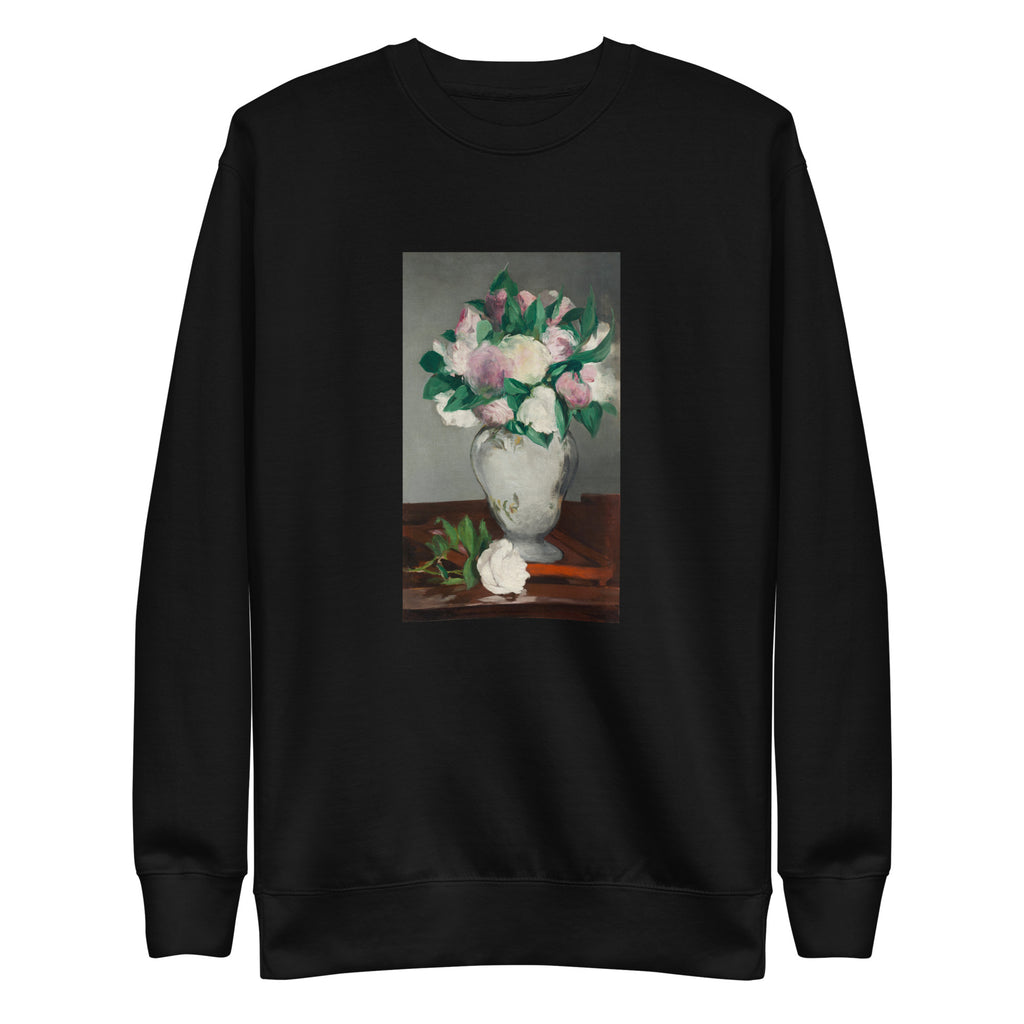 Black Sweater Peonies Painting In High Resolution Signature