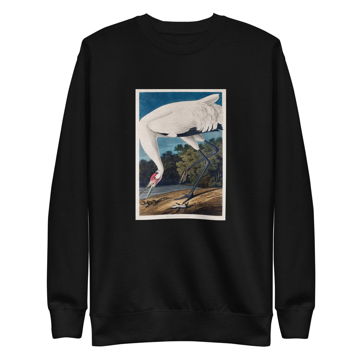 Black Sweater Hooping Crane Signature
