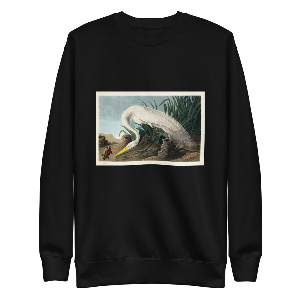 Black Sweater White Heron Signature