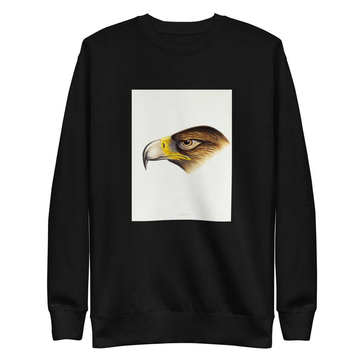 Black Sweater Wedge-Tailed Eagle Aquila Fucosa Illustrated Signature