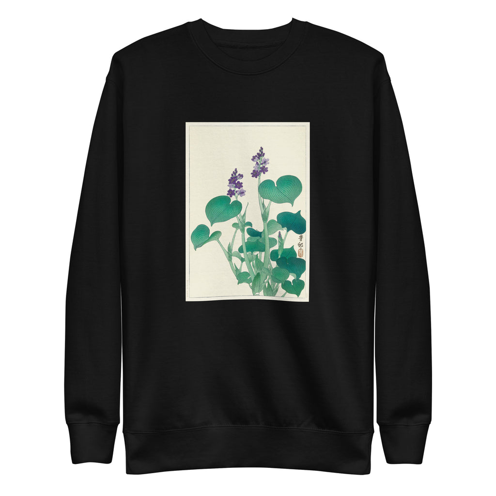 Black Sweater Blooming Hosta - Ohara Koson 1920 Signature