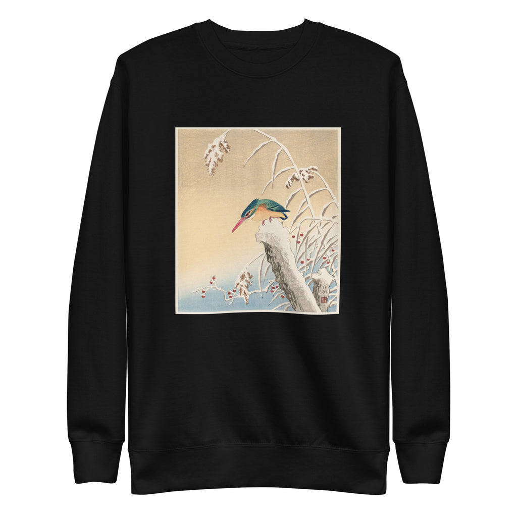 Black Sweater Kingfisher In The Snow - Ohara Koson 1925 Signature