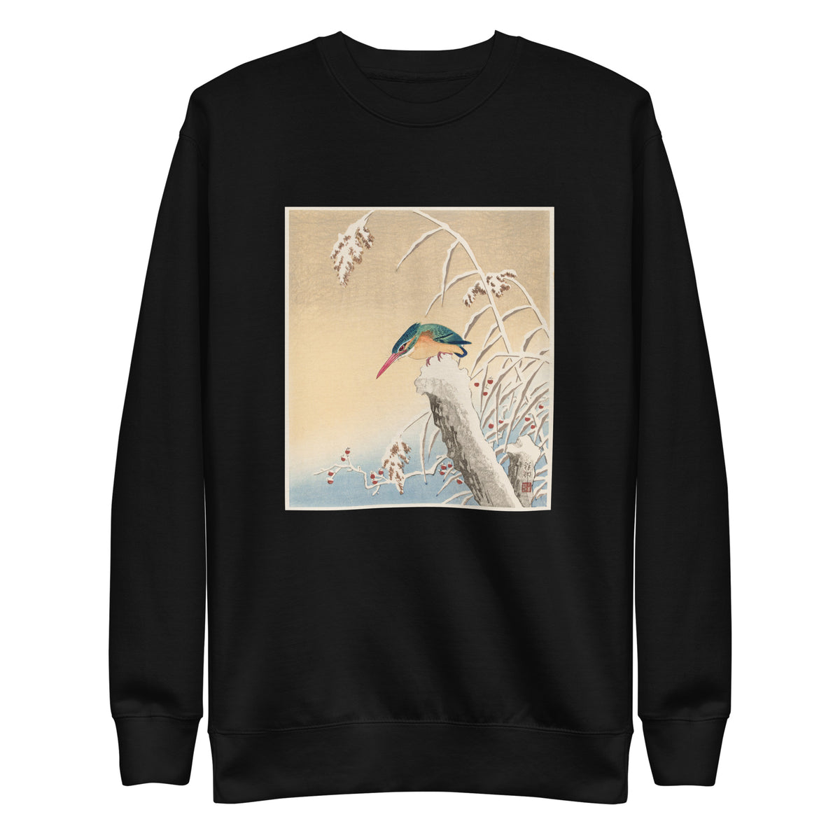 Black Sweater Kingfisher In The Snow - Ohara Koson 1925 Signature