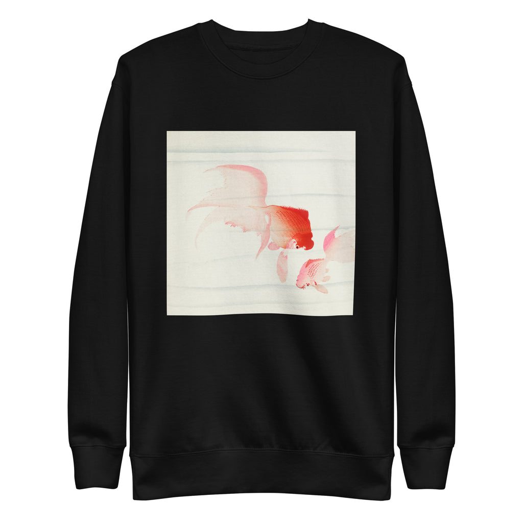 Black Sweater Gold Fish - Ohara Koson 1900 Signature