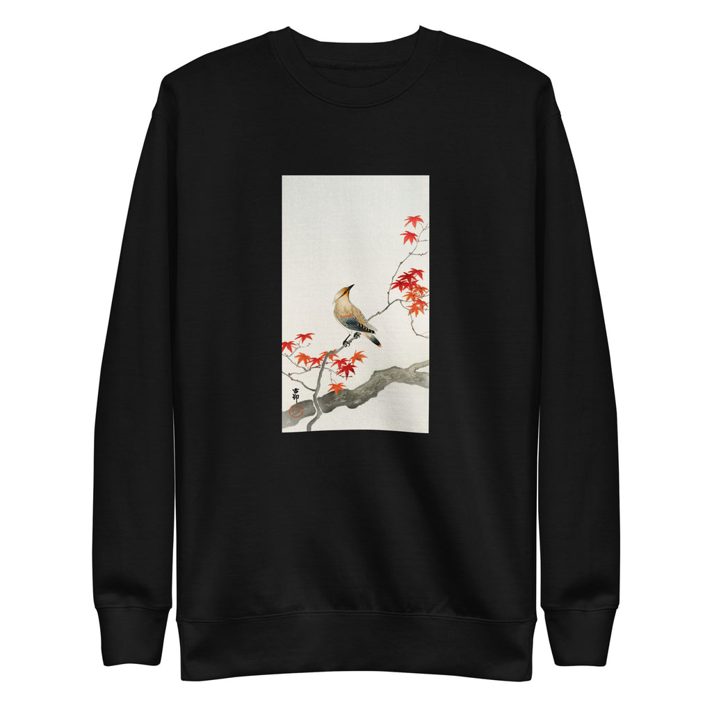 Black Sweater Japanese Plague Bird On Maple - Ohara Koson 1900 Signature