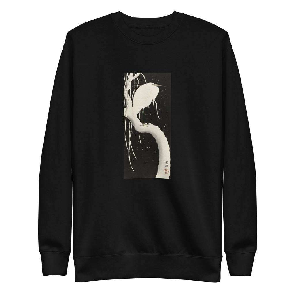 Black Sweater Heron In Snow Signature