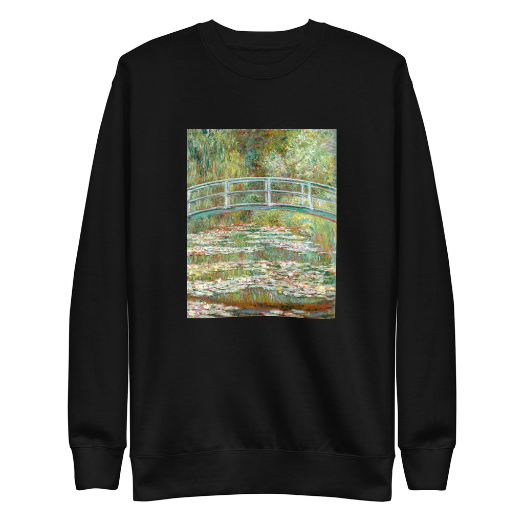 Black Sweater Bridge Over A Pond Of Water Lilies Signature