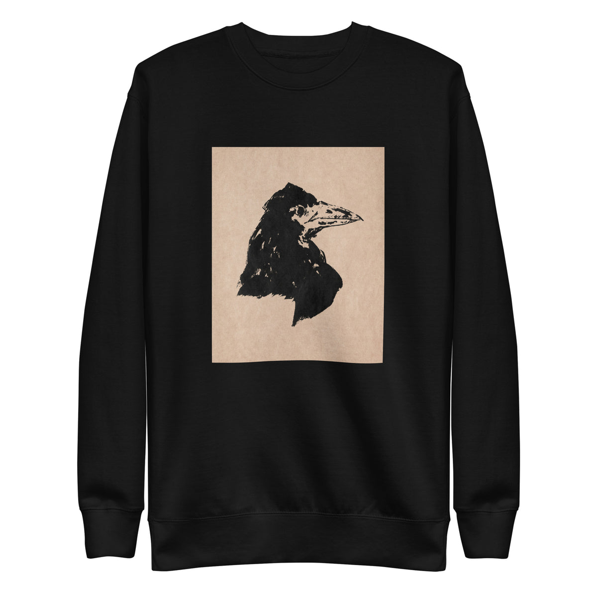 Black Sweater Raven Head Print In High Resolution Signature