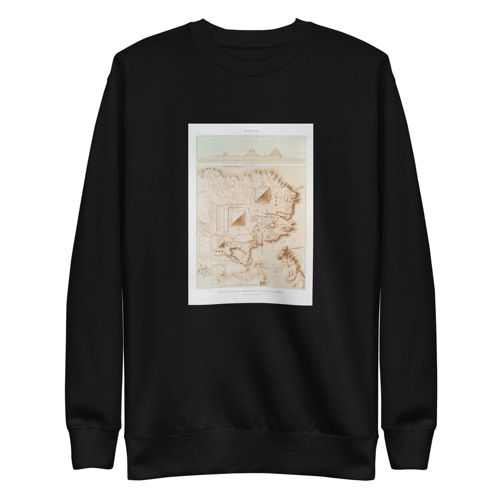 Black Sweater Topographic Map Of Part Of The Memphite Necropolis Pyramids Of Giza Signature