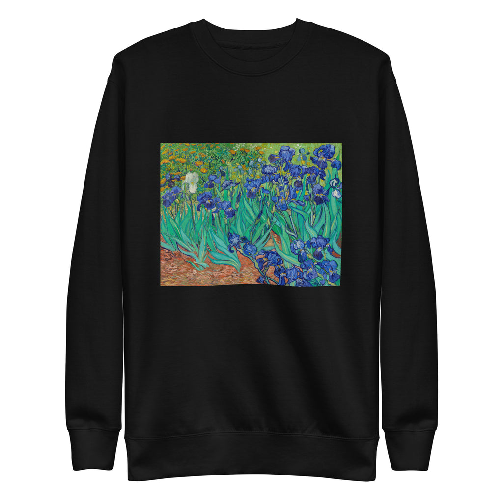 Black Sweater Vincent Van Gogh S Irises Famous Painting Signature