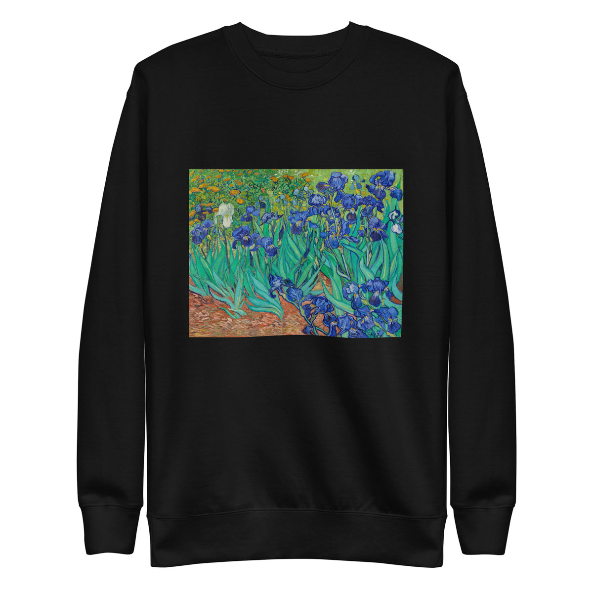 Black Sweater Vincent Van Gogh S Irises Famous Painting Signature
