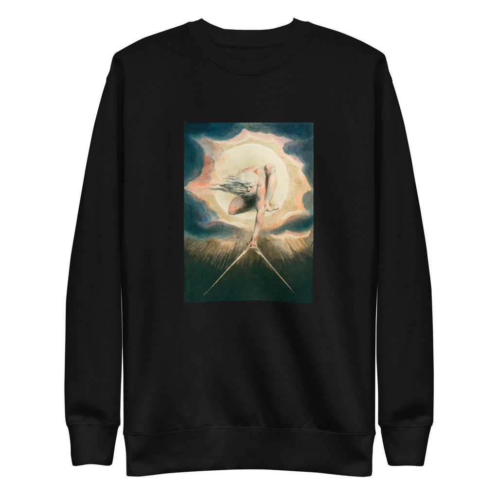 Black Sweater Ancient Of Days Setting A Compass To The Earth Illustration - William Blake 1794 Signature