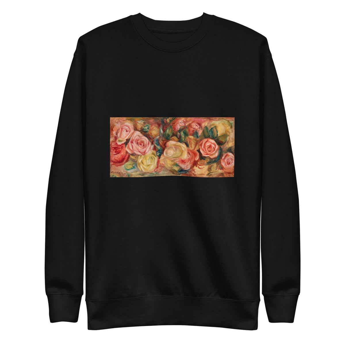 Black Sweater Roses Renoir Signature