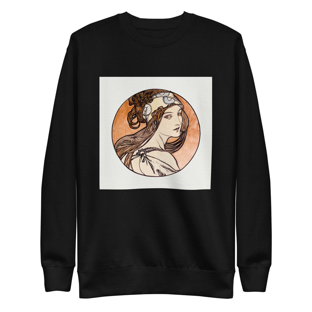 Black Sweater Stained Glass Fouquet Mucha I Signature