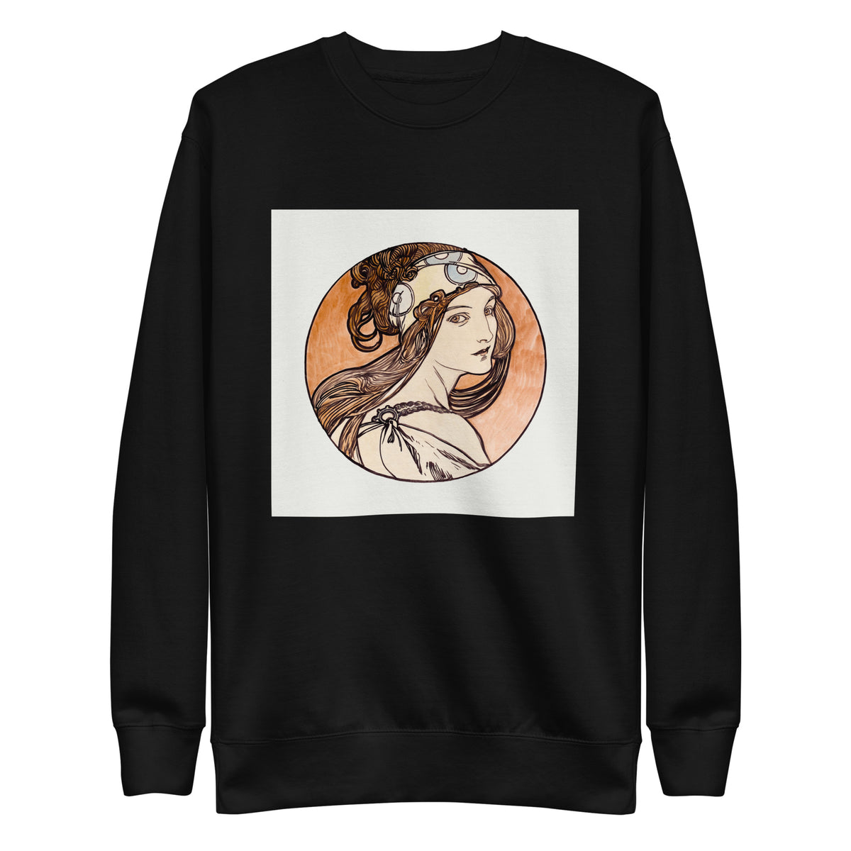 Black Sweater Stained Glass Fouquet Mucha I Signature