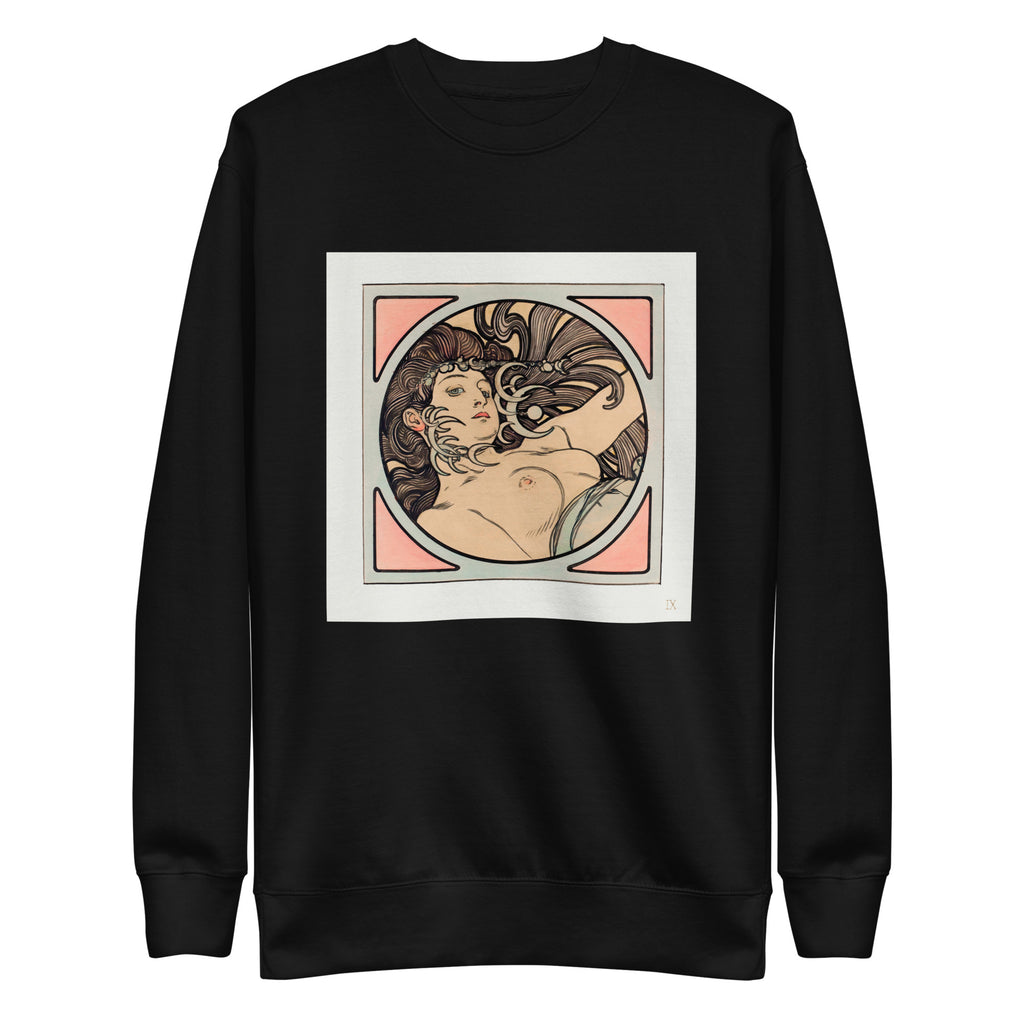 Black Sweater Stained Glass Fouquet Mucha II Signature