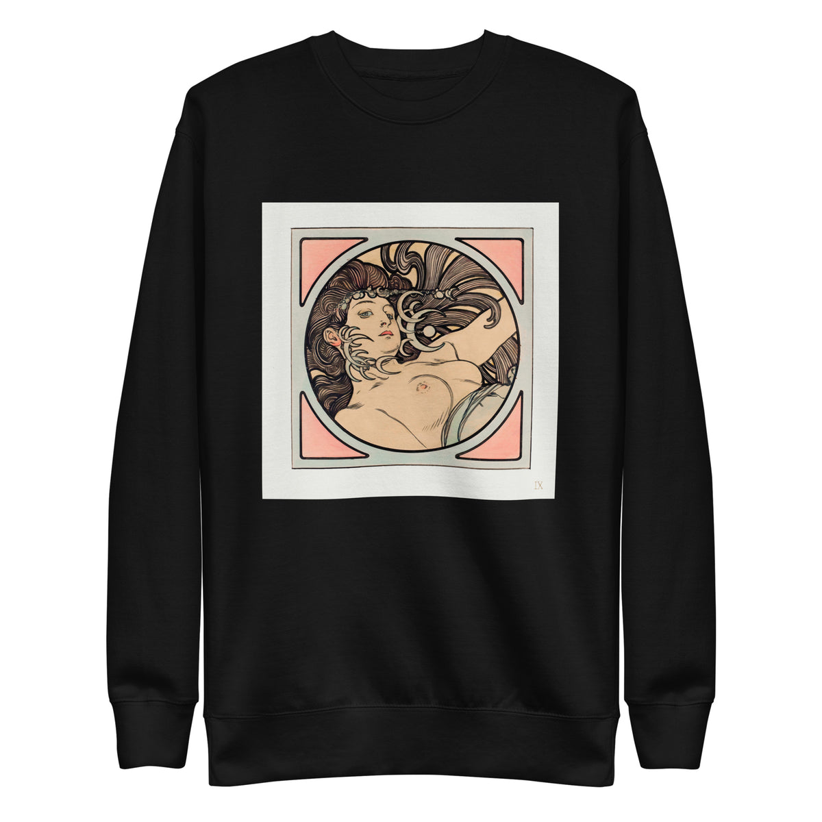 Black Sweater Stained Glass Fouquet Mucha II Signature