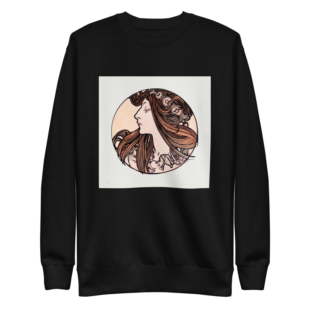 Black Sweater Stained Glass Fouquet Mucha III Signature