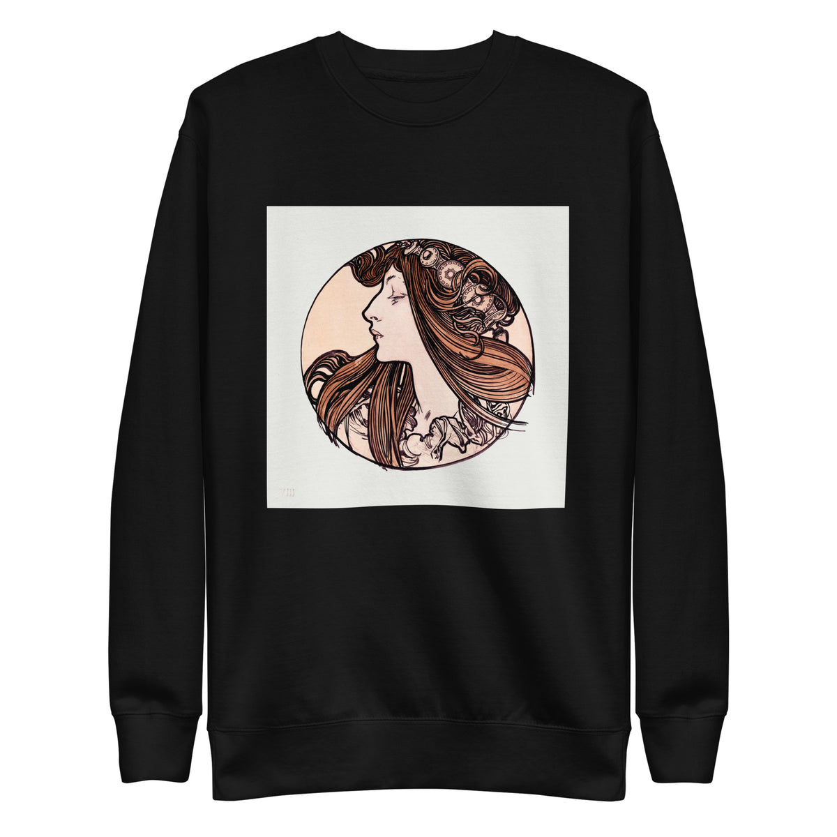 Black Sweater Stained Glass Fouquet Mucha III Signature