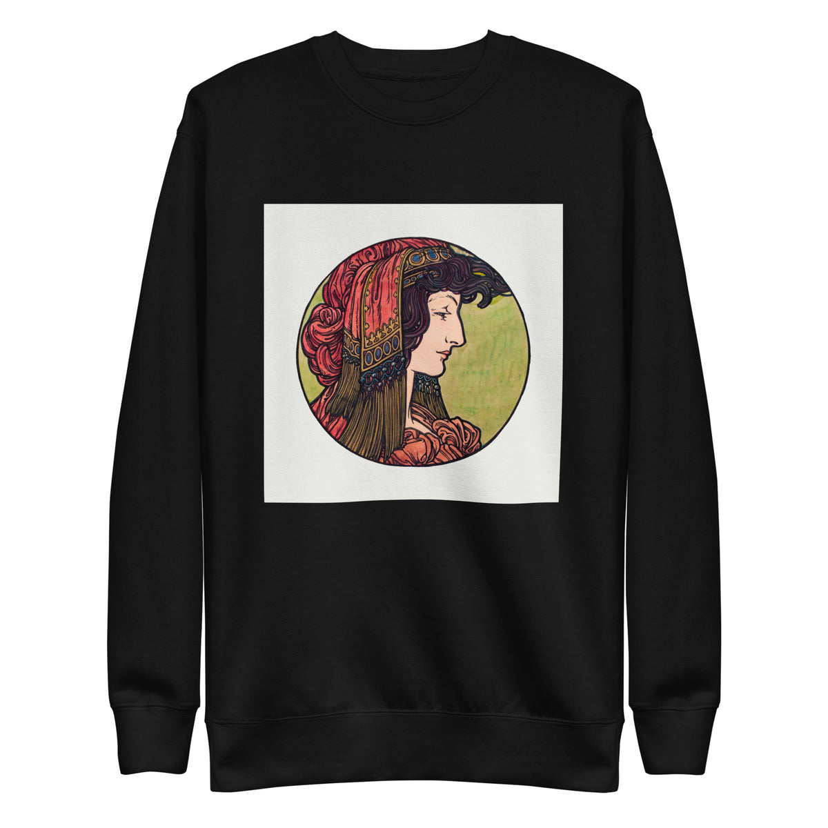 Black Sweater Stained Glass Fouquet Mucha IV Signature