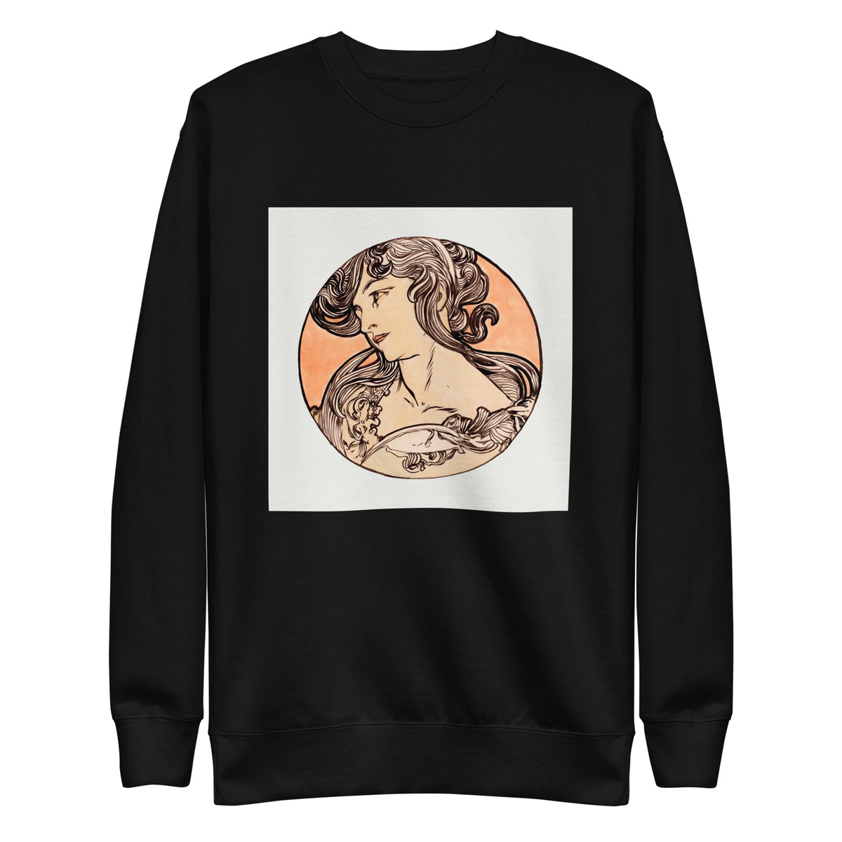 Black Sweater Stained Glass Fouquet Mucha IX Signature