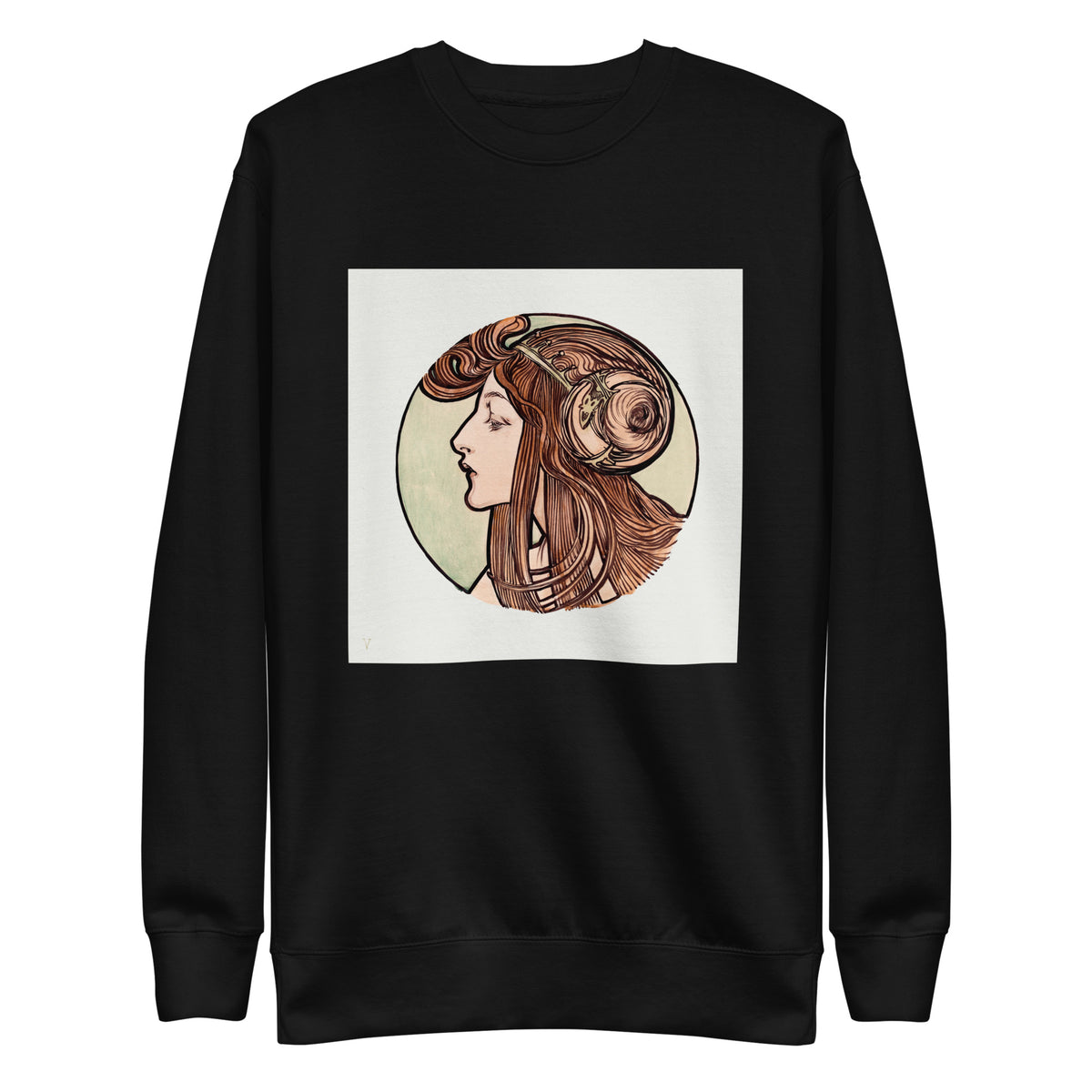 Black Sweater Stained Glass Fouquet Mucha VII Signature