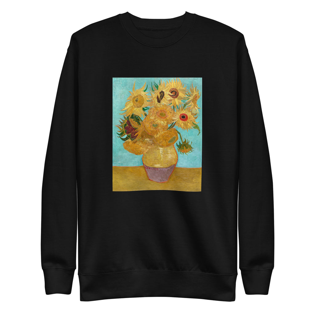 Black Sweater Vincent Van Gogh S Vase With Twelve Sunflowers Famous Painting Signature