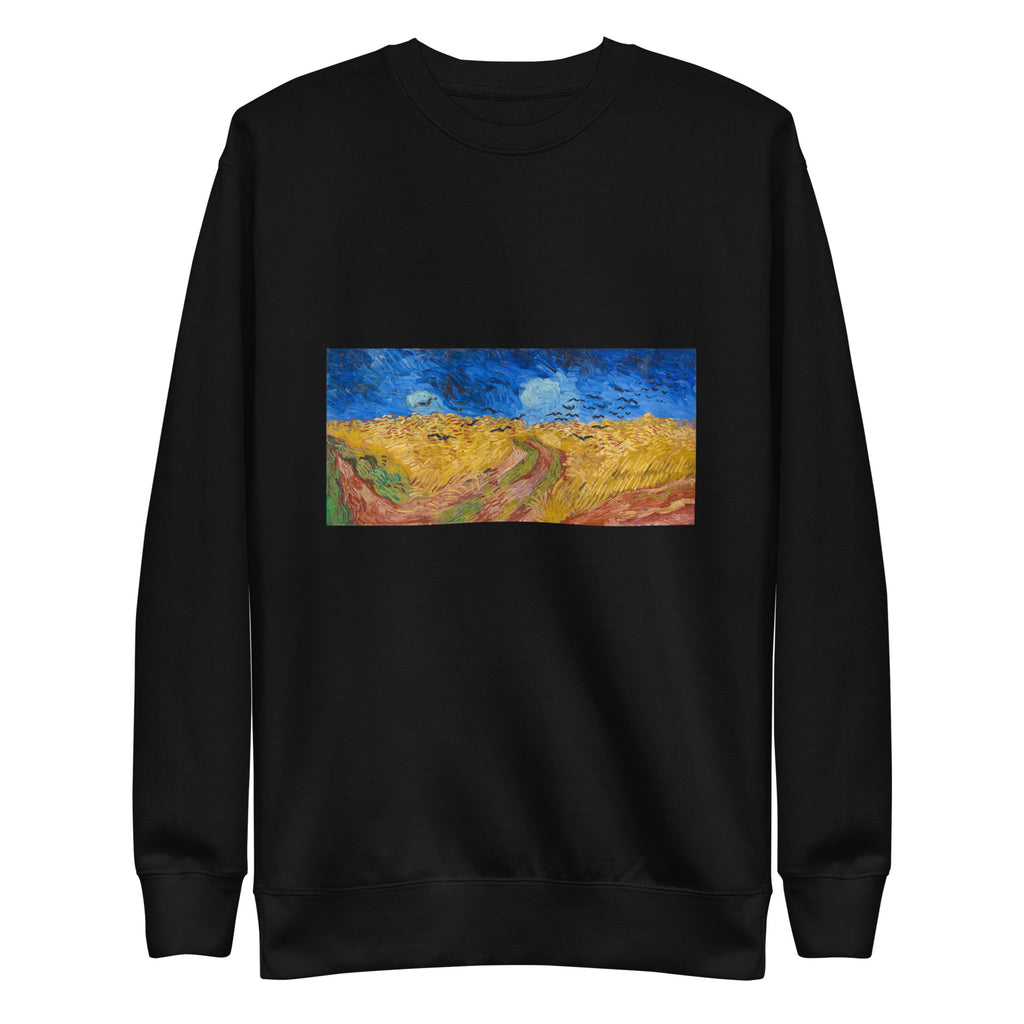 Black Sweater Vincent Van Gogh S Wheatfield With Crows Famous Landscape Painting Signature