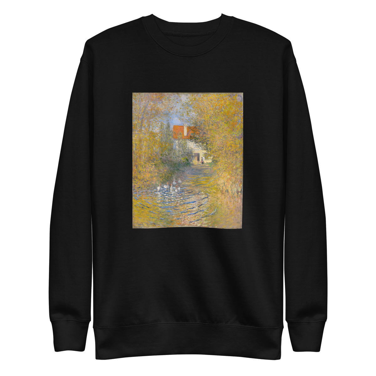 Black Sweater Claude Monet S The Geese Famous Painting Signature