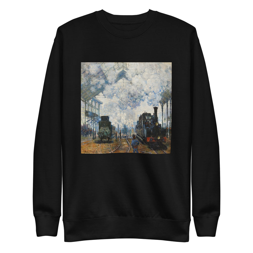 Black Sweater Claude Monet S Arrival Of The Normandy Train Famous Painting Signature