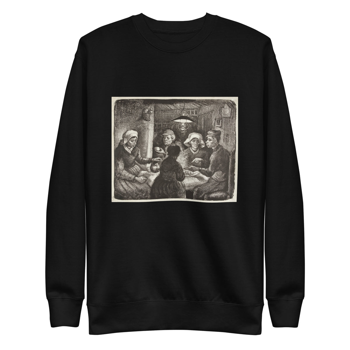 Black Sweater Composition Lithograph Of The Potato Eaters De Aardappeleters 1885 Signature
