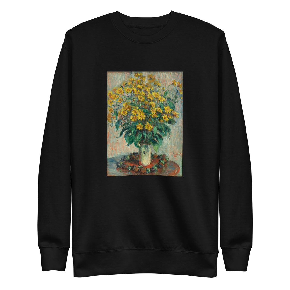 Black Sweater Jerusalem Artichoke Flowers Signature
