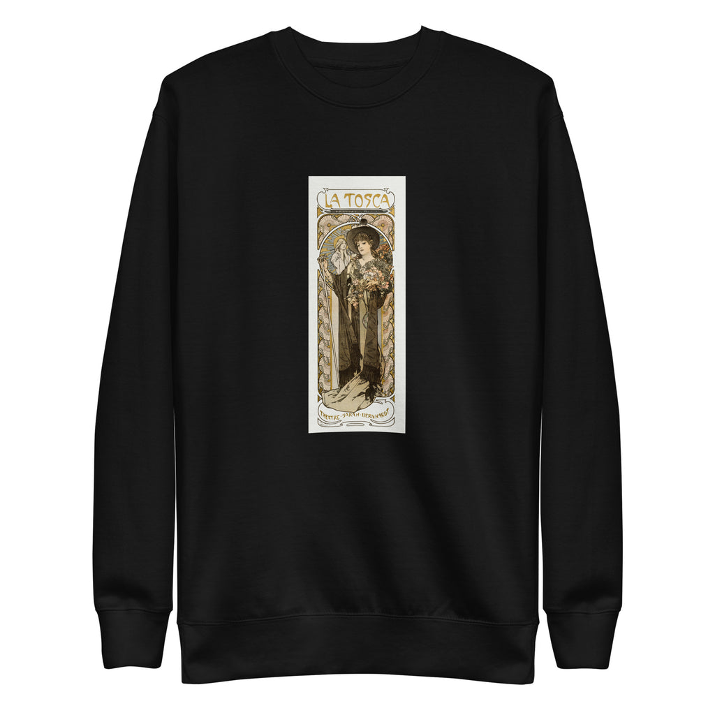Black Sweater La Tosca Sarah Bernhardt - Alphonse Maria Mucha 1869 Signature