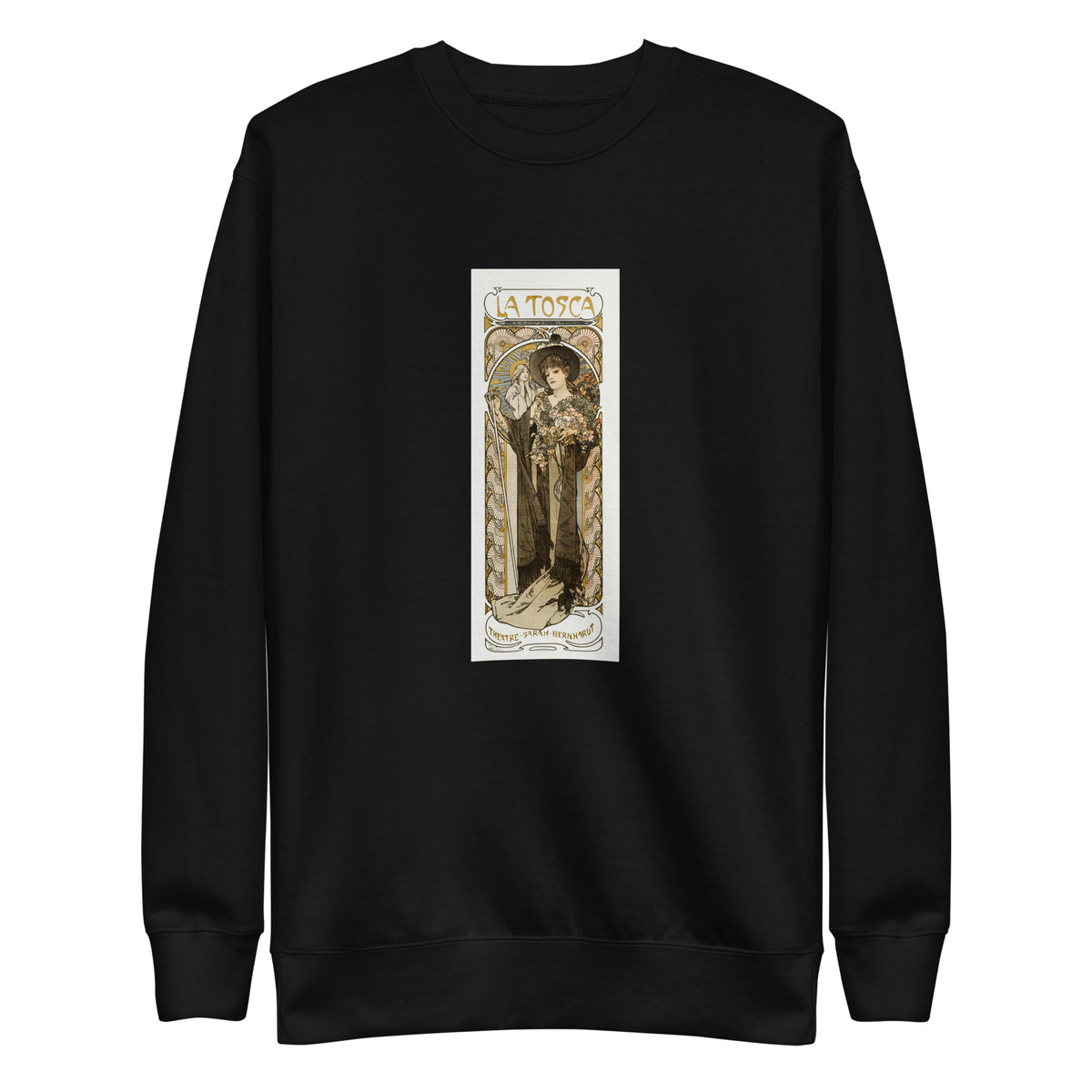 Black Sweater La Tosca Sarah Bernhardt - Alphonse Maria Mucha 1869 Signature