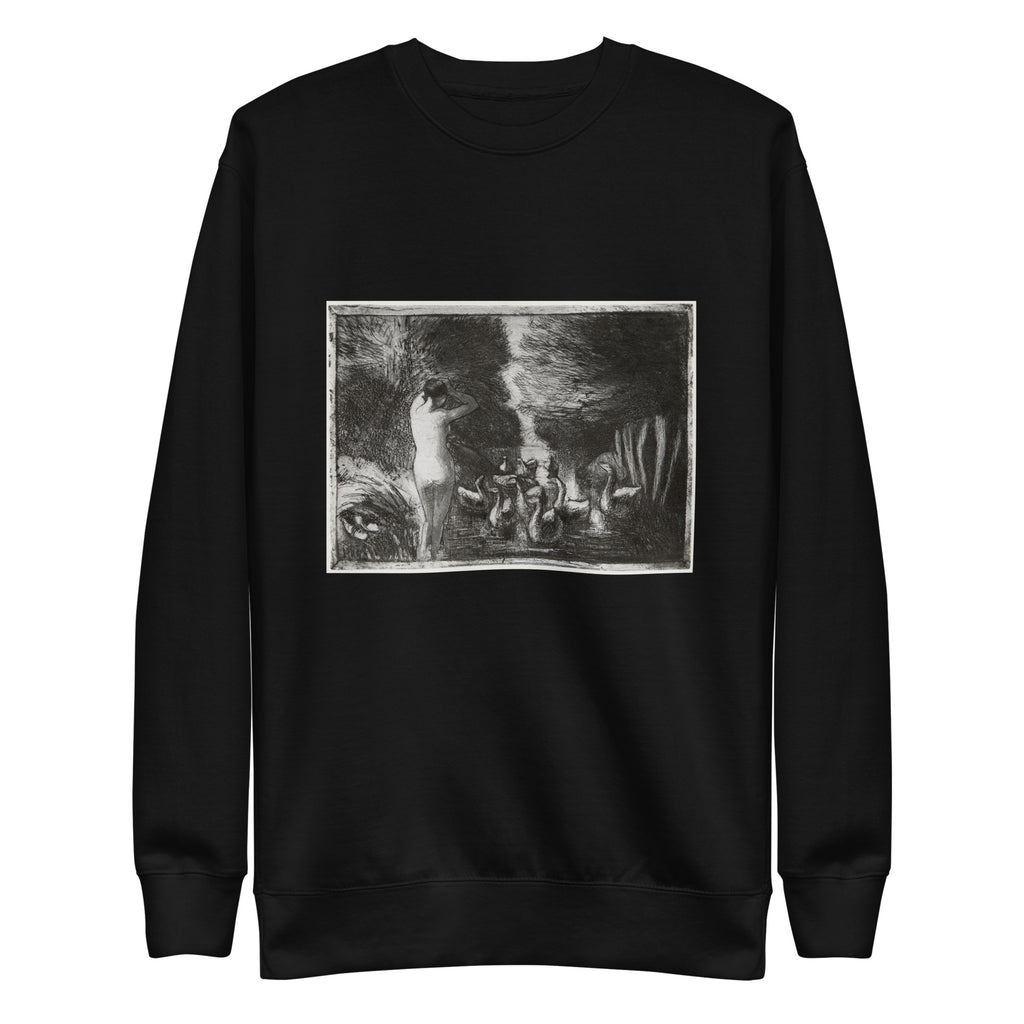 Black Sweater Bather With Geese Signature