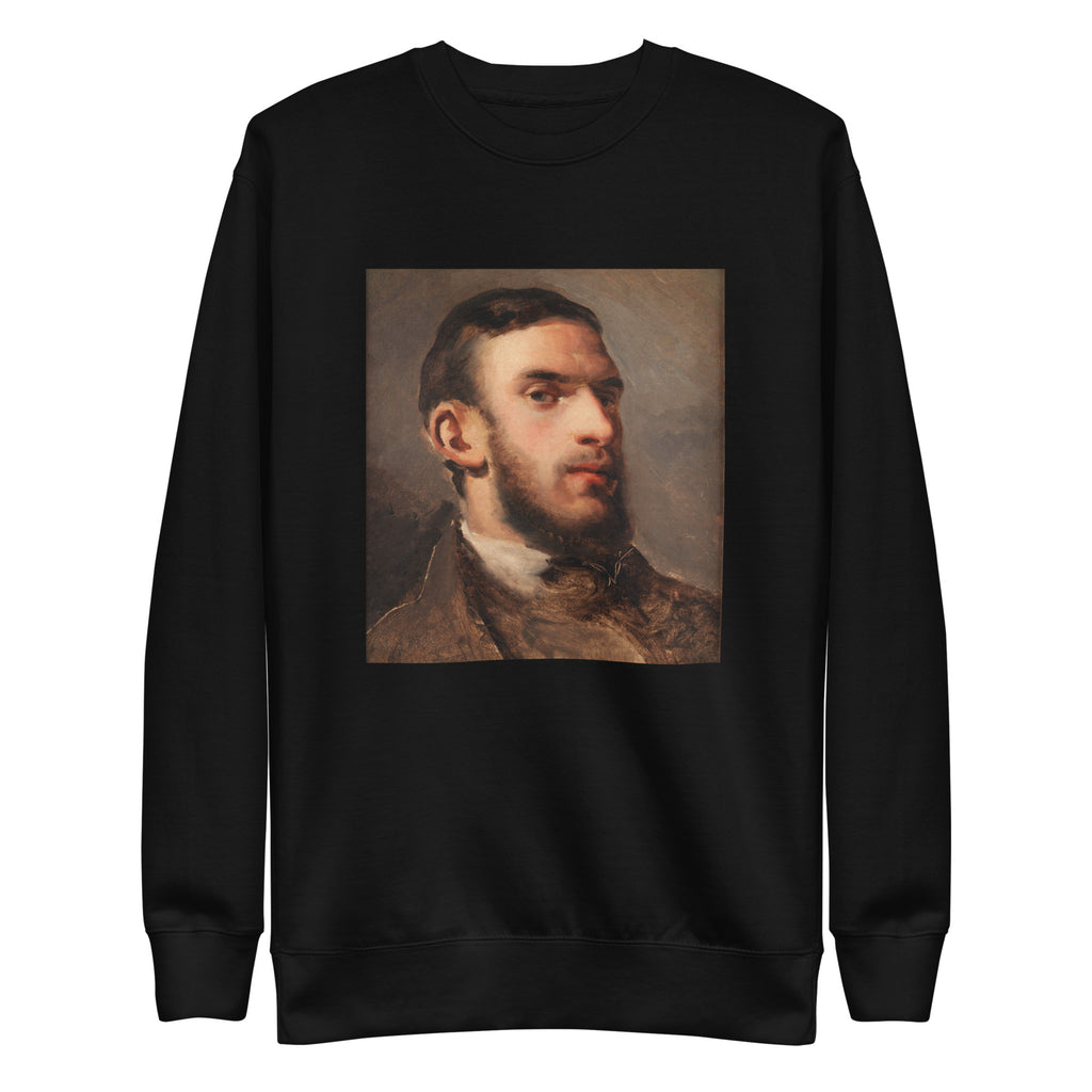 Black Sweater Self-Portrait Painting In High Resolution Signature