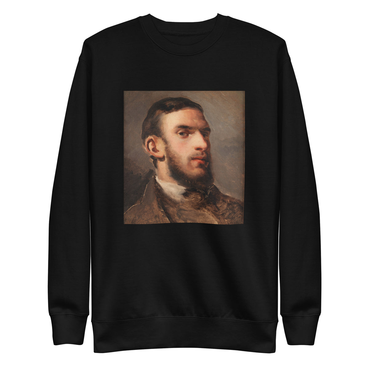 Black Sweater Self-Portrait Painting In High Resolution Signature